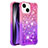 Coque Silicone Housse Etui Gel Bling-Bling S02 pour Apple iPhone 15 Rose Rouge