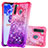 Coque Silicone Housse Etui Gel Bling-Bling S02 pour Samsung Galaxy A21 European Rose Rouge