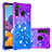 Coque Silicone Housse Etui Gel Bling-Bling S02 pour Samsung Galaxy A21 Violet