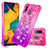 Coque Silicone Housse Etui Gel Bling-Bling S02 pour Samsung Galaxy A30 Rose Rouge