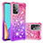 Coque Silicone Housse Etui Gel Bling-Bling S02 pour Samsung Galaxy A52 4G Rose Rouge