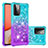 Coque Silicone Housse Etui Gel Bling-Bling S02 pour Samsung Galaxy A72 4G Bleu Ciel