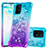 Coque Silicone Housse Etui Gel Bling-Bling S02 pour Samsung Galaxy A91 Bleu Ciel