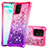 Coque Silicone Housse Etui Gel Bling-Bling S02 pour Samsung Galaxy A91 Rose Rouge