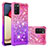 Coque Silicone Housse Etui Gel Bling-Bling S02 pour Samsung Galaxy F02S SM-E025F Rose Rouge