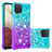 Coque Silicone Housse Etui Gel Bling-Bling S02 pour Samsung Galaxy F12 Bleu Ciel