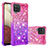 Coque Silicone Housse Etui Gel Bling-Bling S02 pour Samsung Galaxy F12 Rose Rouge