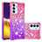 Coque Silicone Housse Etui Gel Bling-Bling S02 pour Samsung Galaxy F34 5G Rose Rouge