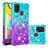 Coque Silicone Housse Etui Gel Bling-Bling S02 pour Samsung Galaxy M31 Prime Edition Bleu Ciel