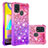 Coque Silicone Housse Etui Gel Bling-Bling S02 pour Samsung Galaxy M31 Prime Edition Rose Rouge