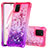 Coque Silicone Housse Etui Gel Bling-Bling S02 pour Samsung Galaxy M60s Rose Rouge