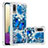 Coque Silicone Housse Etui Gel Bling-Bling S03 pour Samsung Galaxy A02 Bleu