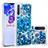 Coque Silicone Housse Etui Gel Bling-Bling S03 pour Samsung Galaxy A21 European Bleu