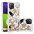 Coque Silicone Housse Etui Gel Bling-Bling S03 pour Samsung Galaxy A22 4G Or