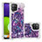 Coque Silicone Housse Etui Gel Bling-Bling S03 pour Samsung Galaxy A22 4G Violet