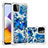 Coque Silicone Housse Etui Gel Bling-Bling S03 pour Samsung Galaxy A22 5G Bleu