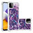 Coque Silicone Housse Etui Gel Bling-Bling S03 pour Samsung Galaxy A22 5G Violet