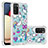 Coque Silicone Housse Etui Gel Bling-Bling S03 pour Samsung Galaxy F02S SM-E025F Bleu Ciel