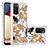 Coque Silicone Housse Etui Gel Bling-Bling S03 pour Samsung Galaxy F02S SM-E025F Or