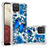 Coque Silicone Housse Etui Gel Bling-Bling S03 pour Samsung Galaxy F12 Bleu