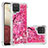 Coque Silicone Housse Etui Gel Bling-Bling S03 pour Samsung Galaxy F12 Rose Rouge