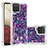 Coque Silicone Housse Etui Gel Bling-Bling S03 pour Samsung Galaxy F12 Violet