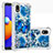 Coque Silicone Housse Etui Gel Bling-Bling S03 pour Samsung Galaxy M01 Core Bleu