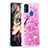 Coque Silicone Housse Etui Gel Bling-Bling S03 pour Samsung Galaxy M21 Rose Rouge