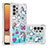 Coque Silicone Housse Etui Gel Bling-Bling S03 pour Samsung Galaxy M32 5G Bleu Ciel