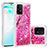 Coque Silicone Housse Etui Gel Bling-Bling S03 pour Samsung Galaxy M80S Rose Rouge