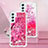 Coque Silicone Housse Etui Gel Bling-Bling YB1 pour Samsung Galaxy A25 5G Rose Rouge