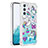 Coque Silicone Housse Etui Gel Bling-Bling YB1 pour Samsung Galaxy Quantum4 5G Bleu Ciel