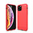 Coque Silicone Housse Etui Gel Line C02 pour Apple iPhone 11 Pro Max Rouge