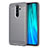 Coque Silicone Housse Etui Gel Line C03 pour Xiaomi Redmi Note 8 Pro Argent