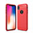 Coque Silicone Housse Etui Gel Line pour Apple iPhone XR Rouge
