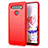 Coque Silicone Housse Etui Gel Line pour LG K51S Rouge