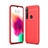 Coque Silicone Housse Etui Gel Line pour Motorola Moto G8 Plus Rouge