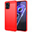 Coque Silicone Housse Etui Gel Line pour Realme 10T 5G Rouge