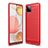 Coque Silicone Housse Etui Gel Line pour Samsung Galaxy A12 Nacho Rouge