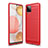 Coque Silicone Housse Etui Gel Line pour Samsung Galaxy M12 Rouge