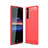 Coque Silicone Housse Etui Gel Line pour Sony Xperia 1 II Rouge