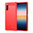 Coque Silicone Housse Etui Gel Line pour Sony Xperia 10 III Rouge