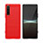 Coque Silicone Housse Etui Gel Line pour Sony Xperia 5 IV Rouge