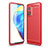 Coque Silicone Housse Etui Gel Line pour Xiaomi Mi 10T 5G Rouge