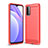 Coque Silicone Housse Etui Gel Line pour Xiaomi Redmi 9 Power Rouge