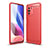 Coque Silicone Housse Etui Gel Line pour Xiaomi Redmi K40 5G Rouge