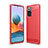 Coque Silicone Housse Etui Gel Line pour Xiaomi Redmi Note 10 Pro 4G Rouge