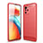 Coque Silicone Housse Etui Gel Line pour Xiaomi Redmi Note 10 Pro 5G Rouge