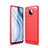 Coque Silicone Housse Etui Gel Line pour Xiaomi Redmi Note 9 Pro Max Rouge