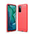 Coque Silicone Housse Etui Gel Line S01 pour Huawei Honor V30 Pro 5G Rouge